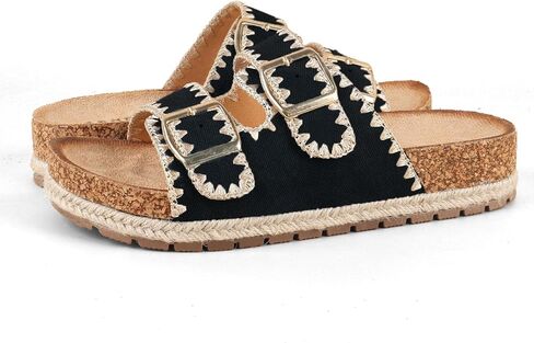 Platform Sandals Women Open Toe Cork Platform Sandals Slip on Buckle Sandals for Women Casual Dressy Summer in Saudi Arabia
