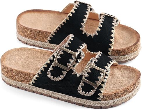 Platform Sandals Women Open Toe Cork Platform Sandals Slip on Buckle Sandals for Women Casual Dressy Summer in Saudi Arabia