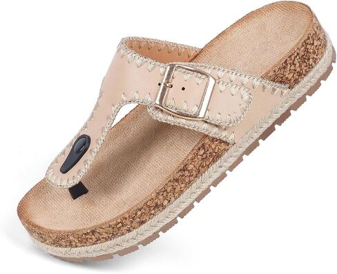 Platform Sandals Women Open Toe Cork Platform Sandals Slip on Buckle Sandals for Women Casual Dressy Summer in Saudi Arabia