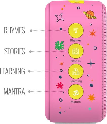 كارفان ساريجاما ميني للأطفال مع ميكروفون لاسلكي - أكثر من 300 قصة محملة مسبقًا وقافية وتعلم وعبارات مع بطارية قابلة لإعادة الشحن/بلوتوث/USB/مدخل Aux/تشغيل في حلقة - وردي فاتح in Kuwait