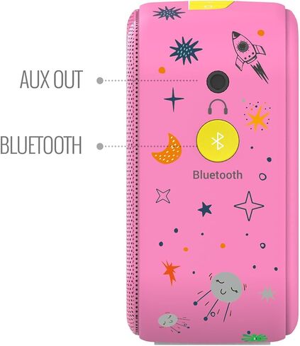 كارفان ساريجاما ميني للأطفال مع ميكروفون لاسلكي - أكثر من 300 قصة محملة مسبقًا وقافية وتعلم وعبارات مع بطارية قابلة لإعادة الشحن/بلوتوث/USB/مدخل Aux/تشغيل في حلقة - وردي فاتح in Kuwait