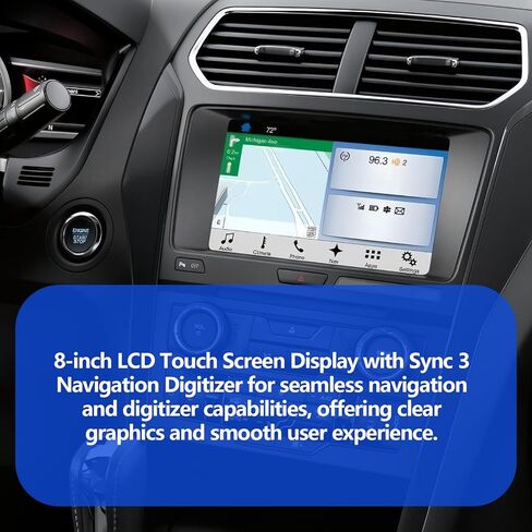 شاشة LCD تعمل باللمس مقاس 8 بوصات مع محول رقمي للملاحة Sync 3 متوافق مع Ford Explorer F150 F250 F350 Focus Escape Edge وLincoln MKX MKS MKZ MKC 2011-2018، LQ080Y5DZ05 in Kuwait