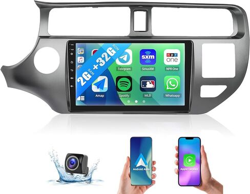 راديو ستيريو للسيارة 2G+32G لسيارة Kia Rio 2012 2013 2014 مع CarPlay اللاسلكي Android Auto Head Unit 9 بوصة شاشة تعمل باللمس Android 13 راديو مع نظام ملاحة GPS WiFi Bluetooth FM RDS Mirror Link Backup Camera in Kuwait