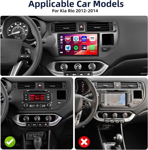 راديو ستيريو للسيارة 2G+32G لسيارة Kia Rio 2012 2013 2014 مع CarPlay اللاسلكي Android Auto Head Unit 9 بوصة شاشة تعمل باللمس Android 13 راديو مع نظام ملاحة GPS WiFi Bluetooth FM RDS Mirror Link Backup Camera in Kuwait