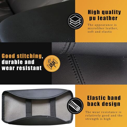 غطاء وحدة التحكم المركزية Pincuttee لسيارة Subaru Forester 2019-2022 2023، واقي صندوق مسند الذراع الأوسط من الجلد، غطاء وحدة التحكم المتين، ملحقات السيارة الداخلية (أسود-سوبارو، قطعة واحدة) in Kuwait