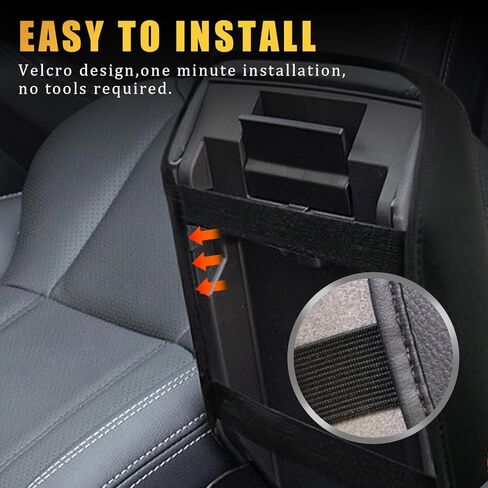 غطاء وحدة التحكم المركزية Pincuttee لسيارة Subaru Forester 2019-2022 2023، واقي صندوق مسند الذراع الأوسط من الجلد، غطاء وحدة التحكم المتين، ملحقات السيارة الداخلية (أسود-سوبارو، قطعة واحدة) in Kuwait