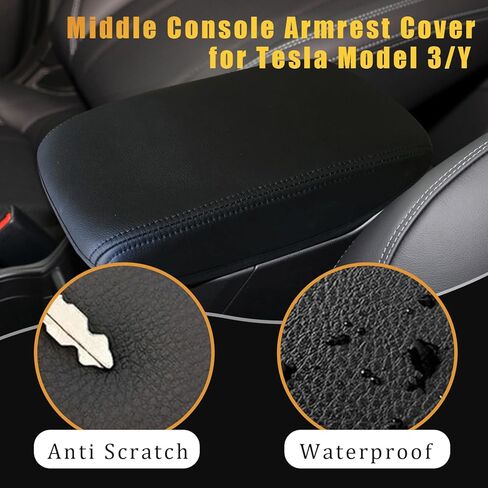 غطاء وحدة التحكم المركزية Pincuttee لسيارة Subaru Forester 2019-2022 2023، واقي صندوق مسند الذراع الأوسط من الجلد، غطاء وحدة التحكم المتين، ملحقات السيارة الداخلية (أسود-سوبارو، قطعة واحدة) in Kuwait