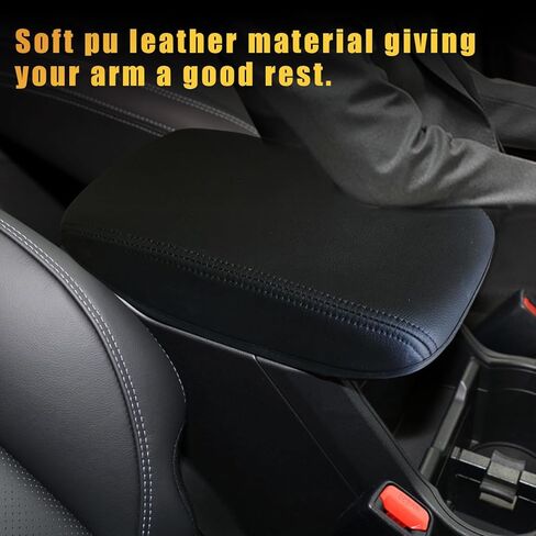 غطاء وحدة التحكم المركزية Pincuttee لسيارة Subaru Forester 2019-2022 2023، واقي صندوق مسند الذراع الأوسط من الجلد، غطاء وحدة التحكم المتين، ملحقات السيارة الداخلية (أسود-سوبارو، قطعة واحدة) in Kuwait