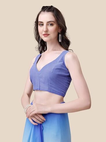 Soft Poly Georgette Ombre Print Celebrity Saree. Saree Has A Lightweight Fine Print And Print Blouse in Saudi Arabia