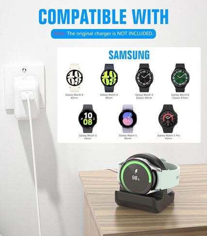MoKo 2Pack Charger Stand Compatible with Samsung Galaxy Watch 6/Watch 6 Classic/Watch 5/ Watch 5 Pro Charger, Silicone Charging Stand Non-Slip Base Charger Dock Station [Charging Cable Not Included] in Saudi Arabia