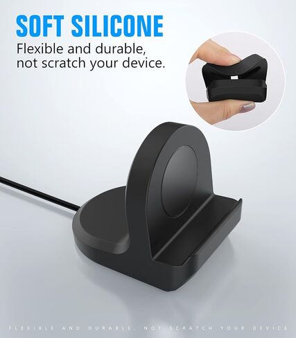 MoKo 2Pack Charger Stand Compatible with Samsung Galaxy Watch 6/Watch 6 Classic/Watch 5/ Watch 5 Pro Charger, Silicone Charging Stand Non-Slip Base Charger Dock Station [Charging Cable Not Included] in Saudi Arabia