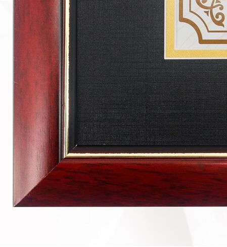 GraduatePro 8.5x11 Diploma Frame with Navy Over Gold Mat or Display 11x14 Certificate Without Mat,Solid Wood & UV Protection Acrylic,Cherry Finish with Gold Trim in Kuwait
