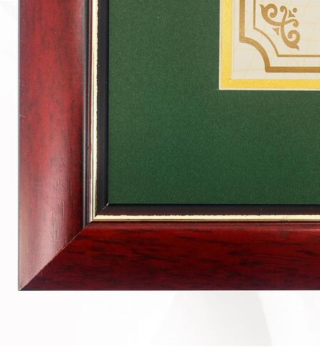 GraduatePro 8.5x11 Diploma Frame with Navy Over Gold Mat or Display 11x14 Certificate Without Mat,Solid Wood & UV Protection Acrylic,Cherry Finish with Gold Trim in Kuwait