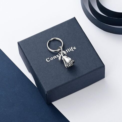 سلسلة مفاتيح لجرة زهرة الورد من Constantlife مجوهرات جنازة للرماد، قلادة تذكارية من الفولاذ المقاوم للصدأ هدية تذكار جنازة in Saudi Arabia