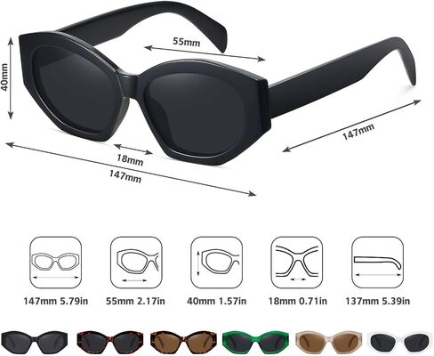Hexagonal Polarized Sunglasses for Women Men Retro Trendy Designer Shades Sunglasses FZN815 in Saudi Arabia