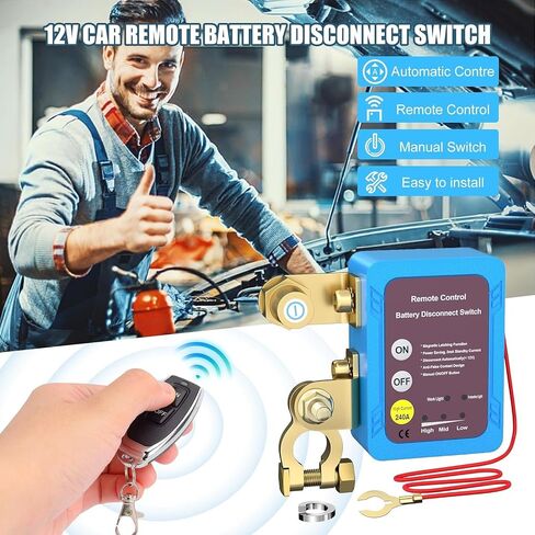 Kill Switch for Car,Car Battery Kill Switch Anti Theft,Remote Battery Disconnect Switch 12V 240A,Automatic Cut/Shut Off Switch for Car RV,ATV,Truck,Auto,Boat in Saudi Arabia