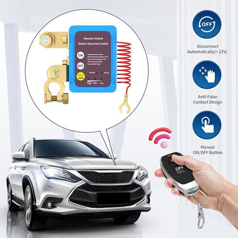 Kill Switch for Car,Car Battery Kill Switch Anti Theft,Remote Battery Disconnect Switch 12V 240A,Automatic Cut/Shut Off Switch for Car RV,ATV,Truck,Auto,Boat in Saudi Arabia