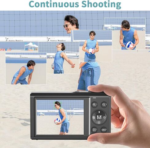 كاميرا رقمية 1080 بكسل، كاميرا بوينت آند شوت 2.8 بوصة، كاميرا رقمية مع تكبير رقمي 16X، كاميرا للأطفال مع بطاقة SD سعة 32 جيجابايت، كاميرا رقمية للأطفال والفتيات والمراهقين والأولاد والمبتدئين، أسود in Kuwait