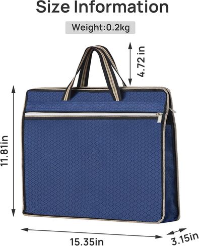 3pcs Document Bag, Oxford Briefcase with Zipper, Portable File Bag with Handle, Waterproof Laptop Bag for School Office Travel Meeting, Carrying Storage Bag for Document File Laptop (Blue) in Saudi Arabia