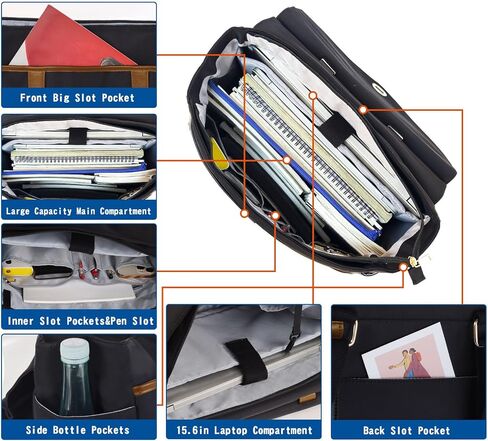 Laptop Bag for Women, 15.6 Inch Convertible Laptop Briefcase Backpack Satchel Crossbody Bag for Work Travel College in Saudi Arabia