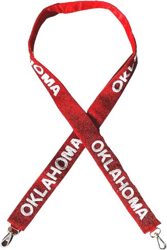 Beaded Purse Strap Oklahoma Red and White State Hats College Game Day Clear Handbag Replacement Strap Stadium Football University 49" Gold Hardware Clips in Saudi Arabia