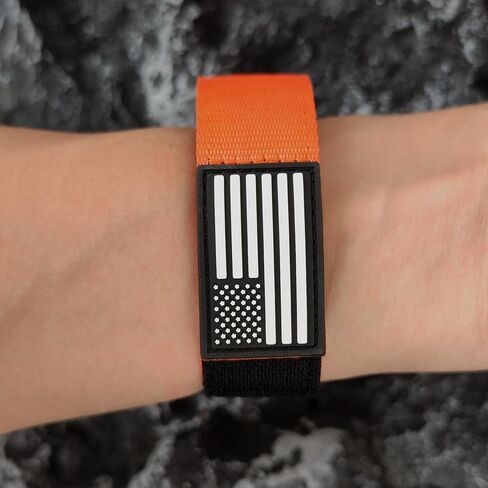 Abanen Rugged Tactical Nylon Watch Band for Garmin Fenix 7X / Instinct 2X / Fenix 6X / epix Pro 51mm, Quick Fit 26mm Wide Sport Loop Strap with Silicone Stars-Stripes Flag for Enduro/Fenix 5X in Kuwait