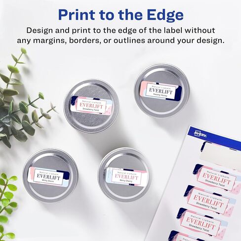 Avery Glossy White Rectangle Labels with Sure Feed, 1-1/4" x 2-3/8", 180 Glossy White Labels, Print-to-The-Edge, Permanent Label Adhesive, Laser/Inkjet Printable Labels in Saudi Arabia