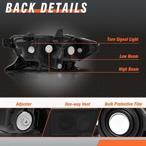 for 2016 2017 2018 2019 2020 2021 2022 Tacoma Headlights Assembly for 2016-2022 Toyota Tacoma Models Only Black Housing Amber Reflector Replacement Driver and Passenger Side in Kuwait