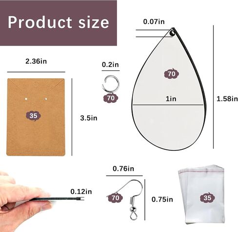 126 pcs Sublimation Earring Blanks Bulk Double-Sided MDF 42 pcs Wood Blank Sublimation Earring with 42 Earring Hooks and 42 Jump Rings for Sublimation Earrings Printing in Saudi Arabia