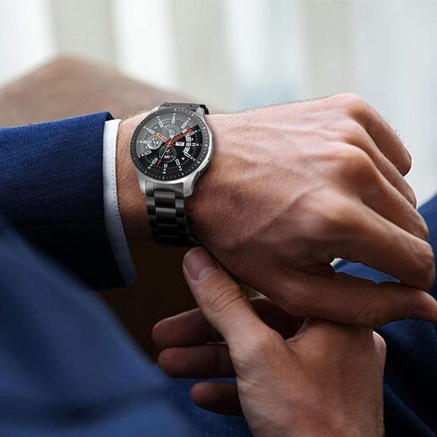 حزام معدني BaiHui متوافق مع ساعات Galaxy Watch 46 مم/Gear S3 Classic/Frontier Bands بدون فجوات سريعة الإصدار من الفولاذ المقاوم للصدأ لساعة Samsung Galaxy Watch 46 مم in Kuwait