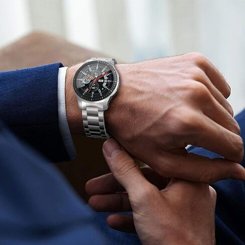 حزام معدني BaiHui متوافق مع ساعات Galaxy Watch 46 مم/Gear S3 Classic/Frontier Bands بدون فجوات سريعة الإصدار من الفولاذ المقاوم للصدأ لساعة Samsung Galaxy Watch 46 مم in Kuwait