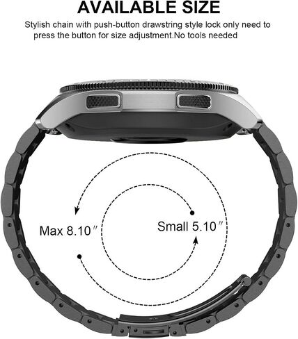 حزام معدني BaiHui متوافق مع ساعات Galaxy Watch 46 مم/Gear S3 Classic/Frontier Bands بدون فجوات سريعة الإصدار من الفولاذ المقاوم للصدأ لساعة Samsung Galaxy Watch 46 مم in Kuwait