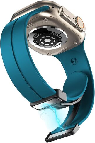 Magnetic Band Compatible with Apple Watch Band 38mm 40mm 41mm 42mm 44mm 45mm 49mm Women Men, Soft Silicone Sport Strap Compatible for iWatch Apple Watch Series 9 8 7 6 5 4 3 2 1 SE Ultra 1 2 in Saudi Arabia