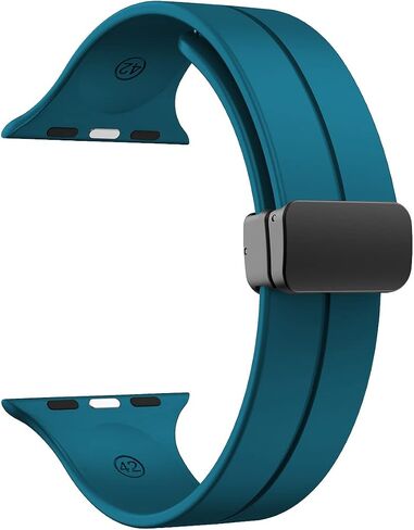 Magnetic Band Compatible with Apple Watch Band 38mm 40mm 41mm 42mm 44mm 45mm 49mm Women Men, Soft Silicone Sport Strap Compatible for iWatch Apple Watch Series 9 8 7 6 5 4 3 2 1 SE Ultra 1 2 in Saudi Arabia