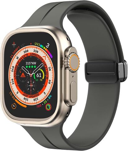 Magnetic Band Compatible with Apple Watch Band 38mm 40mm 41mm 42mm 44mm 45mm 49mm Women Men, Soft Silicone Sport Strap Compatible for iWatch Apple Watch Series 9 8 7 6 5 4 3 2 1 SE Ultra 1 2 in Saudi Arabia