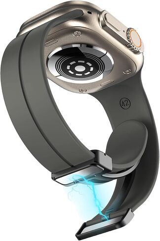 Magnetic Band Compatible with Apple Watch Band 38mm 40mm 41mm 42mm 44mm 45mm 49mm Women Men, Soft Silicone Sport Strap Compatible for iWatch Apple Watch Series 9 8 7 6 5 4 3 2 1 SE Ultra 1 2 in Saudi Arabia