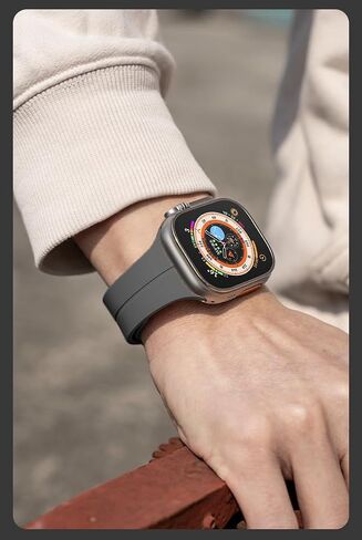 Magnetic Band Compatible with Apple Watch Band 38mm 40mm 41mm 42mm 44mm 45mm 49mm Women Men, Soft Silicone Sport Strap Compatible for iWatch Apple Watch Series 9 8 7 6 5 4 3 2 1 SE Ultra 1 2 in Saudi Arabia