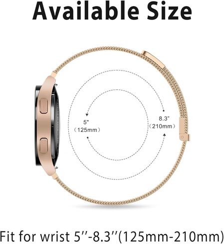 Meliya Metal Band Compatible with Samsung Galaxy Watch 7/6/5/4 Band 40mm 44mm, Galaxy Watch 4 Classic Bands 42mm 46mm, 20mm Stainless Steel Replacement Strap for Galaxy Watch 7/6/5/4 Band Women Men in Saudi Arabia