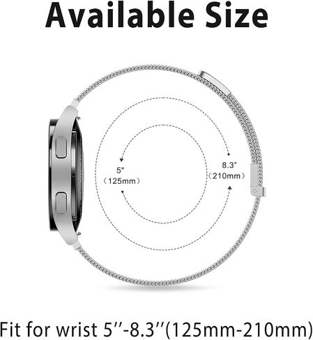 Meliya Metal Band Compatible with Samsung Galaxy Watch 7/6/5/4 Band 40mm 44mm, Galaxy Watch 4 Classic Bands 42mm 46mm, 20mm Stainless Steel Replacement Strap for Galaxy Watch 7/6/5/4 Band Women Men in Saudi Arabia