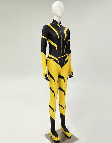 Women Miraculous Vesperia Cosplay Costume Zoé Lee Superhero Bodysuit Black And Yellow in Saudi Arabia