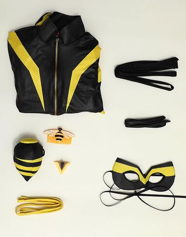 Women Miraculous Vesperia Cosplay Costume Zoé Lee Superhero Bodysuit Black And Yellow in Saudi Arabia