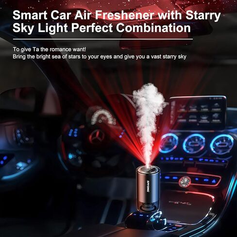 معطر هواء السيارة الذكية، مع جهاز عرض على شكل نجمة، ناشرات للسيارة، تشغيل/إيقاف تلقائي، يدوم من 3 إلى 6 أشهر، تركيز قابل للتعديل، ناشرات مدمجة للسيارة تعمل بالبطارية للزيوت العطرية (المحيط) in Kuwait