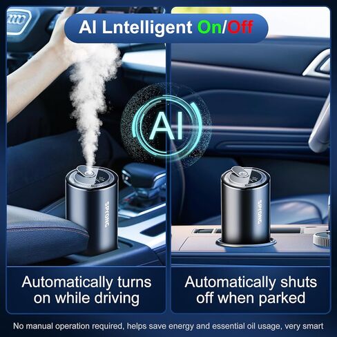 معطر هواء السيارة الذكية، مع جهاز عرض على شكل نجمة، ناشرات للسيارة، تشغيل/إيقاف تلقائي، يدوم من 3 إلى 6 أشهر، تركيز قابل للتعديل، ناشرات مدمجة للسيارة تعمل بالبطارية للزيوت العطرية (المحيط) in Kuwait