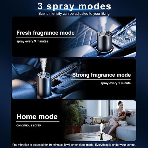 معطر هواء السيارة الذكية، مع جهاز عرض على شكل نجمة، ناشرات للسيارة، تشغيل/إيقاف تلقائي، يدوم من 3 إلى 6 أشهر، تركيز قابل للتعديل، ناشرات مدمجة للسيارة تعمل بالبطارية للزيوت العطرية (المحيط) in Kuwait