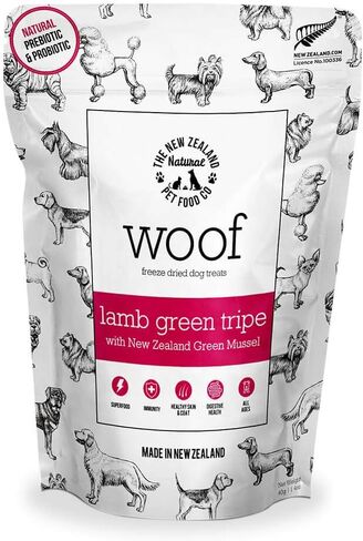The New Zealand Natural Pet Food Co WOOF Freeze Dried Dog Treats - Lamb Green Tripe, High Protein, Large & Small Dog, Topper or Dog Treat - 1.4 oz in Saudi Arabia