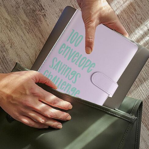 تحدي توفير المال بـ 100 ظرف - مجلد توفير المال من Wen3ver، كتاب ميزانية A5 مع مظاريف نقدية، مخطط ميزانية منظم للنقود مع ملصقات، صانع، متتبع - أرجواني in Kuwait
