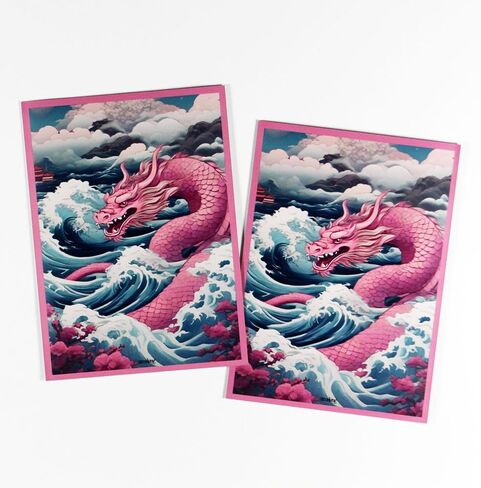 Volcanic Island 60ct 67x92mm Dragon Top Loading Standard Size Cards for MTG/TCG/PTCG Art Printing Trading Card Sleeves Protectors (Bilin Longzhang) in Saudi Arabia