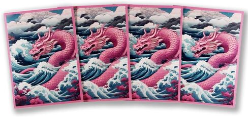 Volcanic Island 60ct 67x92mm Dragon Top Loading Standard Size Cards for MTG/TCG/PTCG Art Printing Trading Card Sleeves Protectors (Bilin Longzhang) in Saudi Arabia
