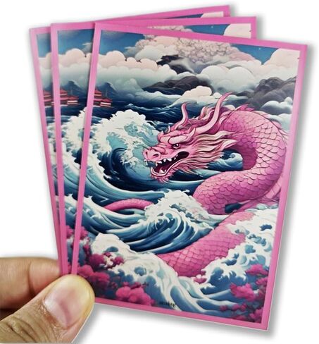 Volcanic Island 60ct 67x92mm Dragon Top Loading Standard Size Cards for MTG/TCG/PTCG Art Printing Trading Card Sleeves Protectors (Bilin Longzhang) in Saudi Arabia