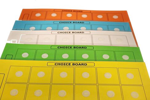 Smile4Autsim Visual Activity Choice Laminated Board with 30 1/2" Hook Coin -Great for Loose Pcs Flash Cards. (Blue, 8x11 Sheet (1.5 inch Cards)) in Saudi Arabia